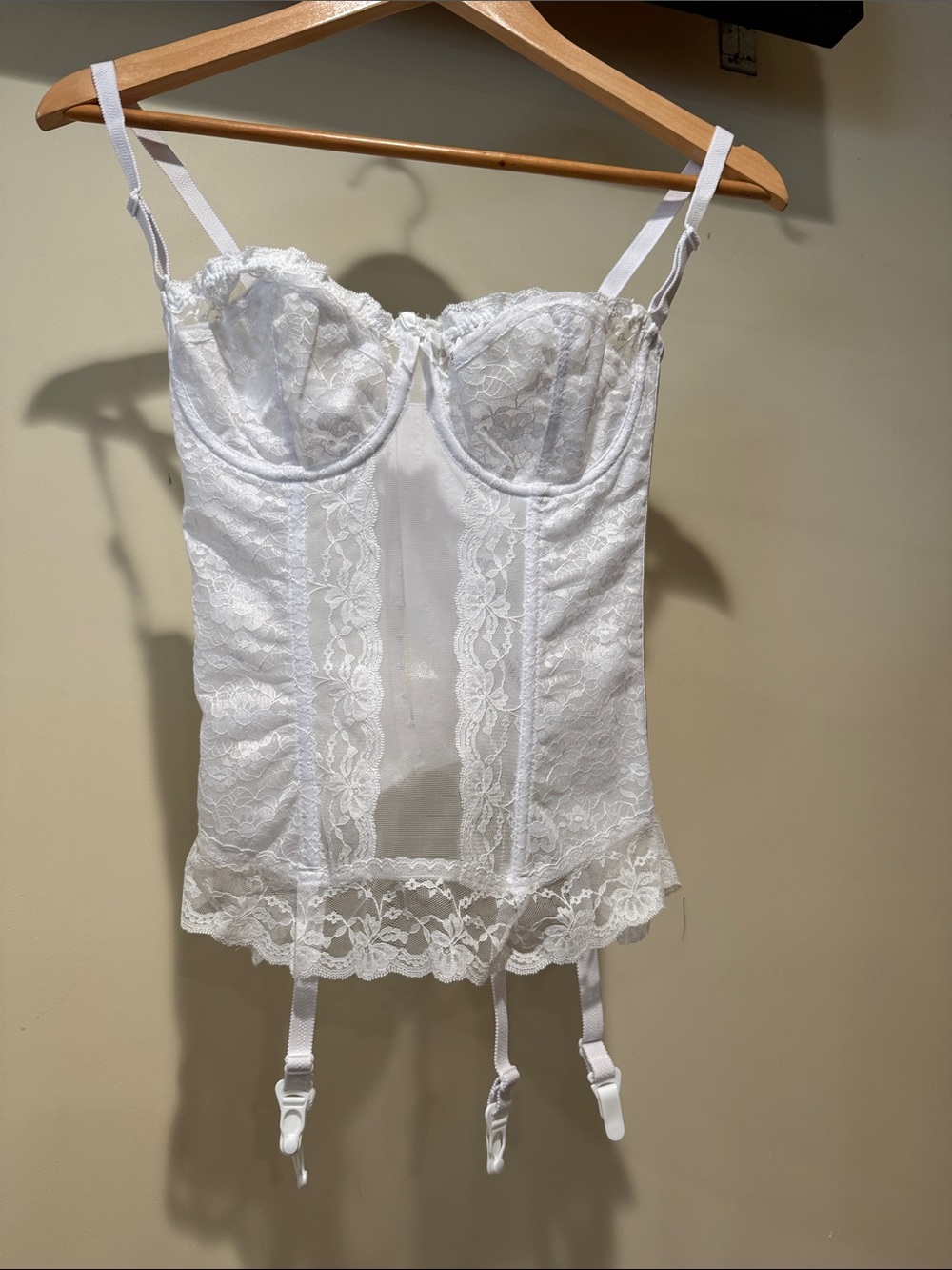 dip White Satin Bustier Corset with Label